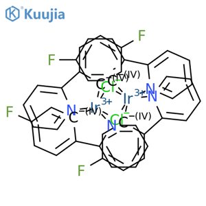 Iridium, di-μ-chlorotetrakis[5-fluoro-2-(2-pyridinyl-κN)phenyl-κC]di- structure