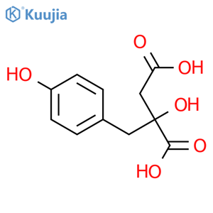 Butanedioic acid, 2-hydroxy-2-[(4-hydroxyphenyl)methyl]- structure