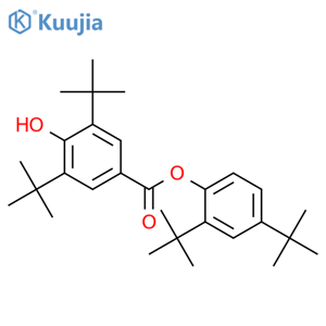 2,4-di-tert-butylphenyl 3,5-di-tert-butyl-4-hydroxybenzoate structure