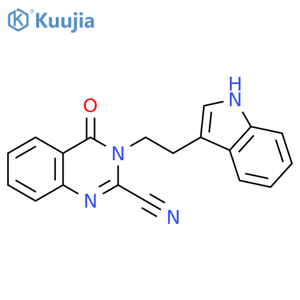 2-Quinazolinecarbonitrile, 3,4-dihydro-3-[2-(1H-indol-3-yl)ethyl]-4-oxo- structure