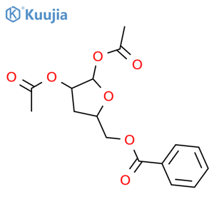 1,2-Di-O-Acetyl-5-O-benzoyl-3-deoxy-D-erythro-pentofuranose structure