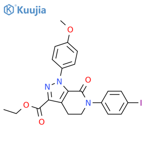 1-(4-Methoxyphenyl)-6-(4-iodophenyl)-7-oxo-4,5,6,7-tetrahydro-1H-pyrazolo[3,4-c]pyridine-3-carboxylic acid ethyl ester structure