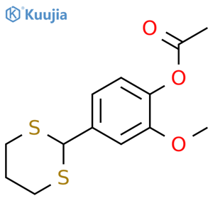 Phenol, 4-(1,3-dithian-2-yl)-2-methoxy-, acetate structure