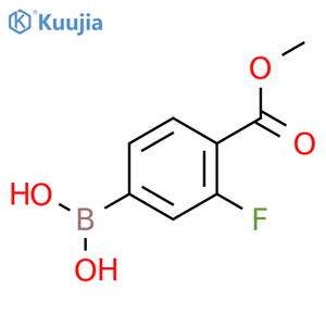 [3-fluoro-4-(methoxycarbonyl)phenyl]boronic acid structure