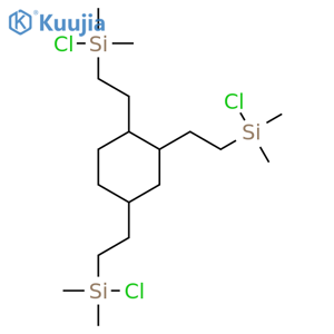 Silane, (1,2,4-cyclohexanetriyltri-2,1-ethanediyl)tris[chlorodimethyl- structure