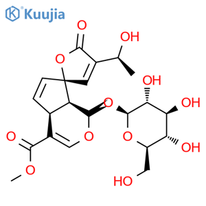 Spiro[cyclopenta[c]pyran-7(1H),2'(5'H)-furan]-4-carboxylicacid, 1-(b-D-glucopyranosyloxy)-4a,7a-dihydro-4'-[(1S)-1-hydroxyethyl]-5'-oxo-,methyl ester, (1S,2'R,4aS,7aS)- structure