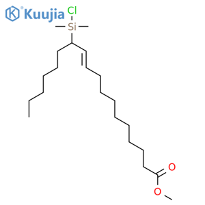 10-Octadecenoic acid, 12-(chlorodimethylsilyl)-, methyl ester, (10E)- structure