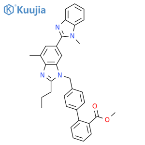 Methyl 4’-2-n-Propyl-4-methyl-6-(1-methylbenzimidazol-2-yl)-benzimidazol-1-ylmethylbiphenyl-2-carboxylate (Telmisartan Methyl Ester) structure