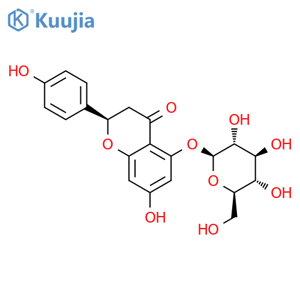 (2R)-7-hydroxy-2-(4-hydroxyphenyl)-4-oxo-3,4-dihydro-2H-chromen-5-yl beta-D-glucopyranoside structure