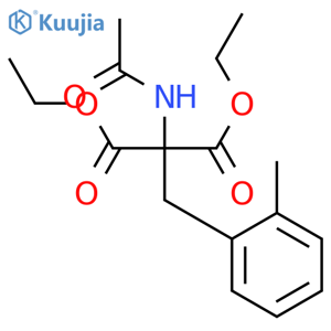 Propanedioic acid,2-(acetylamino)-2-[(2-methylphenyl)methyl]-, 1,3-diethyl ester structure