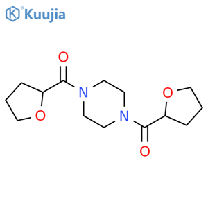 1,4-Bis(tetrahydro-2-furanyl)carbonyl-piperazine structure