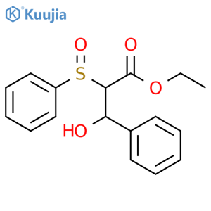 Ethyl β-hydroxy-α-(phenylsulfinyl)benzenepropanoate structure