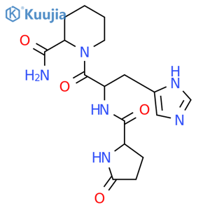 2-Piperidinecarboxamide, 1-[N-(5-oxo-L-prolyl)-L-histidyl]-, (S)- structure