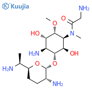 L-chiro-Inositol,4-amino-1-[(2-aminoacetyl)methylamino]-1,4-dideoxy-3-O-(2,6-diamino-2,3,4,6,7-pentadeoxy-b-L-lyxo-heptopyranosyl)-6-O-methyl- structure