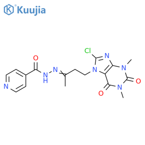 4-Pyridinecarboxylic acid, 2-[3-(8-chloro-1,2,3,6-tetrahydro-1,3-dimethyl-2,6-dioxo-7H-purin-7-yl)-1-methylpropylidene]hydrazide structure