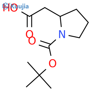 2-[(2S)-1-[(tert-butoxy)carbonyl]pyrrolidin-2-yl]acetic acid structure