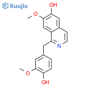 6-Isoquinolinol, 1-[(4-hydroxy-3-methoxyphenyl)methyl]-7-methoxy- structure