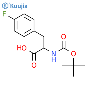 (2R)-2-(tert-butoxycarbonylamino)-3-(4-fluorophenyl)propanoic acid structure