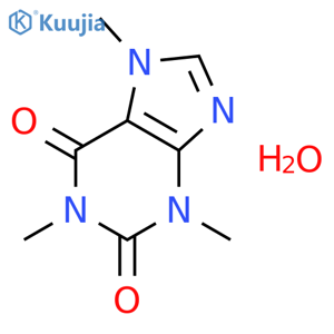 1,3,7-trimethyl-2,3,6,7-tetrahydro-1H-purine-2,6-dione hydrate structure