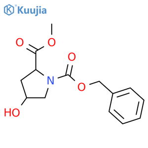 O1-benzyl O2-methyl (2S,4S)-4-hydroxypyrrolidine-1,2-dicarboxylate structure