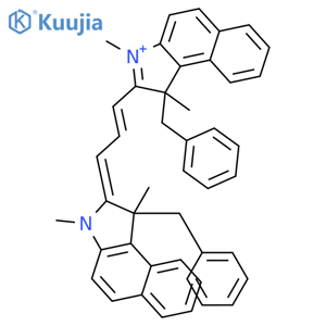 1-Benzyl-2-[(E)-3-(1-benzyl-1,3-dimethylbenzo[e]indol-3-ium-2-yl)prop-2-enylidene]-1,3-dimethylbenzo[e]indole;hexafluorophosphate structure