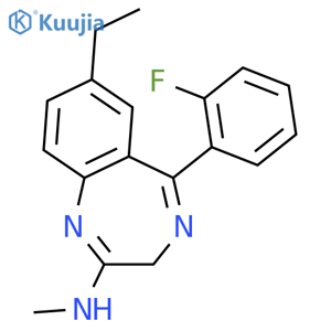 3H-1,4-Benzodiazepin-2-amine, 7-ethyl-5-(2-fluorophenyl)-N-methyl- structure