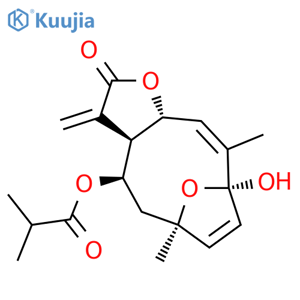 Propanoic acid,2-methyl-,(3aR,4R,6R,9R,10Z,11aR)-2,3,3a,4,5,6,9,11a-octahydro-9-hydroxy-6,10-dimethyl-3-methylene-2-oxo-6,9-epoxycyclodeca[b]furan-4-ylester structure