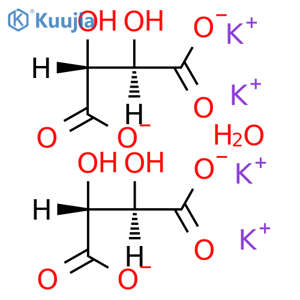 (2R,3R)-2,3-Dihydroxybutanedioic acid;potassium;hydrate structure