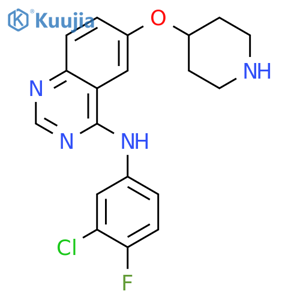 4-QUINAZOLINAMINE, N-(3-CHLORO-4-FLUOROPHENYL)-6-(4-PIPERIDINYLOXY)- structure