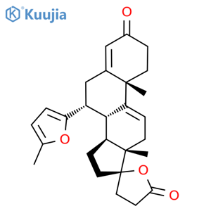 Pregna-​4,​9(11)​-​diene-​21-​carboxylic acid, 17-​hydroxy-​7-​(5-​methyl-​2-​furanyl)​-​3-​oxo-​, γ-​lactone, (7α,​17α)​- structure