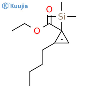 2-Cyclopropene-1-carboxylic acid, 2-butyl-1-(trimethylsilyl)-, ethyl ester structure