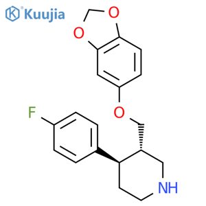 (3S,4R)-3-(1,3-dioxaindan-5-yloxy)methyl-4-(4-fluorophenyl)piperidine structure