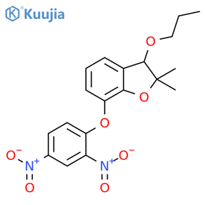 Benzofuran, 7-(2,4-dinitrophenoxy)-2,3-dihydro-2,2-dimethyl-3-propoxy- structure