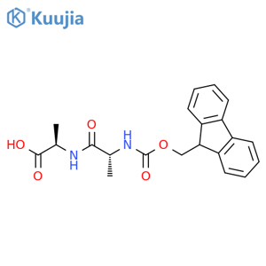 (2R)-2-(2R)-2-({(9H-fluoren-9-yl)methoxycarbonyl}amino)propanamidopropanoic acid structure