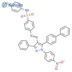 Benzenesulfonamide,4-[[5-[1,1'-biphenyl]-4-yl-1-(4-nitrophenyl)-3-phenyl-1H-pyrazol-4-yl]azo]-N-(4-methoxyphenyl)- structure