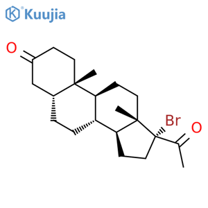 Pregnane-3,20-dione, 17-bromo-, (5b)- structure