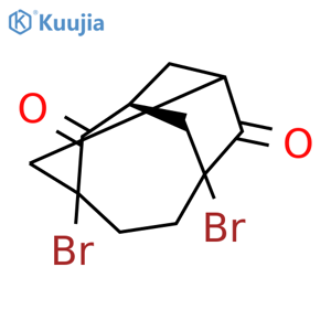 Tricyclo[4.3.1.13,8]undecane-2,7-dione, 3,6-dibromo-, (1S)- structure