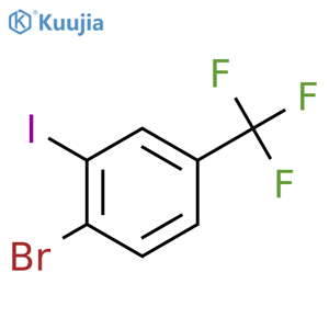 1-Bromo-2-iodo-4-(trifluoromethyl)benzene structure