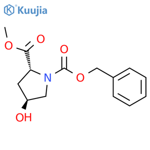 O1-benzyl O2-methyl (2S,4R)-4-hydroxypyrrolidine-1,2-dicarboxylate structure