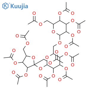 a-D-Glucopyranoside,1,3,4,6-tetra-O-acetyl-b-D-fructofuranosyl O-2,3,4,6-tetra-O-acetyl-a-D-galactopyranosyl-(1&reg;6)-, 2,3,4-triacetate structure