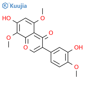 7-hydroxy-3-(3-hydroxy-4-methoxy-phenyl)-5,8-dimethoxy-chromen-4-one structure