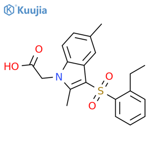 1H-Indole-1-acetic acid, 3-[(2-ethylphenyl)sulfonyl]-2,5-dimethyl- structure