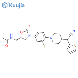 Acetamide,N-[[(5S)-3-[4-[4-(cyano-2-thienylmethyl)-1-piperidinyl]-3-fluorophenyl]-2-oxo-5-oxazolidinyl]methyl]- structure