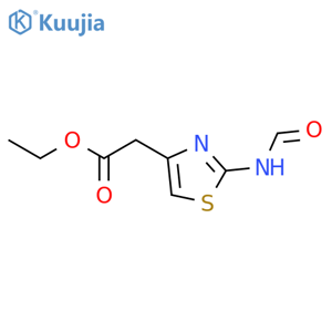 Ethyl 2-(2-formylaminothiazol-4-yl) acetate structure