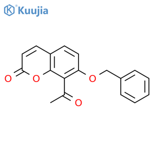 2H-1-Benzopyran-2-one, 8-acetyl-7-(phenylmethoxy)- structure