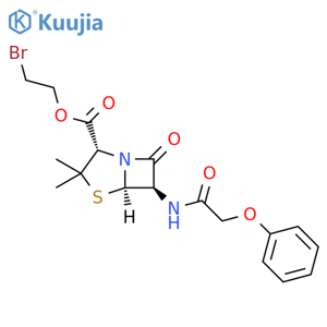 4-Thia-1-azabicyclo[3.2.0]heptane-2-carboxylic acid, 3,3-dimethyl-7-oxo-6-[(phenoxyacetyl)amino]-, 2-bromoethyl ester, [2S-(2α,5α,6β)]- (9CI) structure