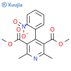 3,5-dimethyl 2,6-dimethyl-4-(2-nitrophenyl)pyridine-3,5-dicarboxylate structure