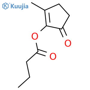 2-Methyl-5-oxo-1-cyclopenten-1-yl butyrate structure