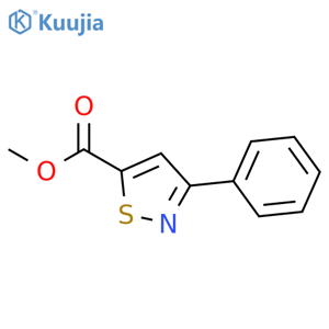 5-Isothiazolecarboxylic acid, 3-phenyl-, methyl ester structure