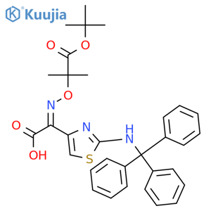 (Z)-2-(tert-Butoxycarbonylprop-2-oxyimino)-2-(2-tritylaminothiazol-4-yl)aceticacid structure